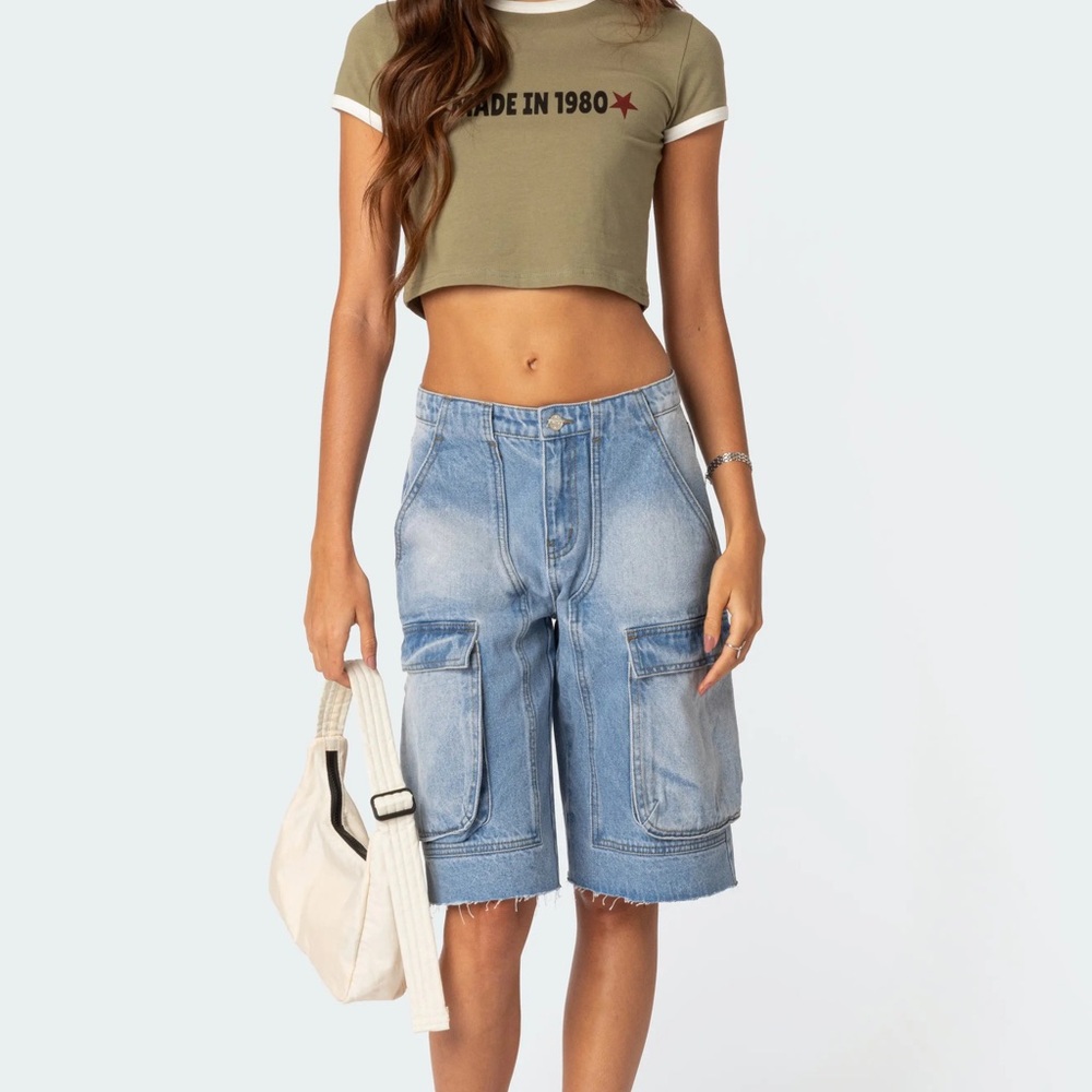 Denim Cargo Shorts/ Jorts